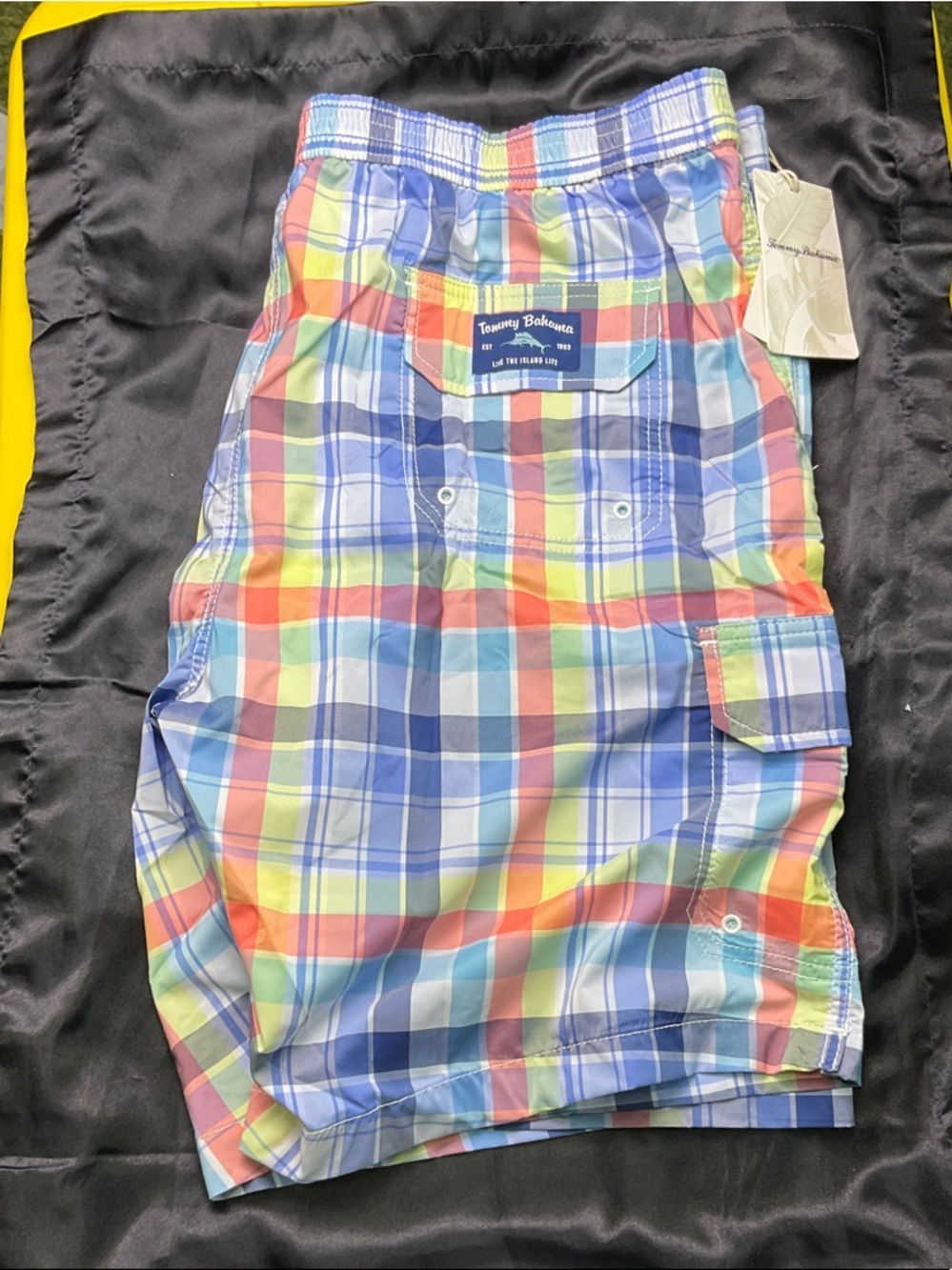 Tommy Bahama Baja Marina Madras Board Shorts - Beach Glass